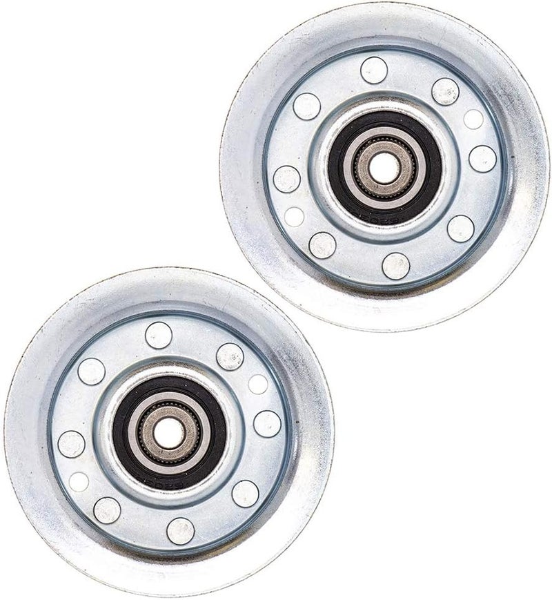 8TEN Store Flat Idler Pulley for John Deere X300 X304 X310 X320 X350 LTR155 LTR166 Sabre AM146880 2 Pack - Image 2